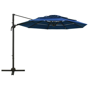 vidaXL 4-Tier Parasol with Aluminium Pole Azure Blue 3x3 m