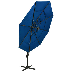 vidaXL 4-Tier Parasol with Aluminium Pole Azure Blue 3x3 m