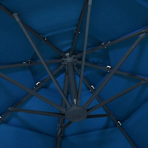 vidaXL 4-Tier Parasol with Aluminium Pole Azure Blue 3x3 m