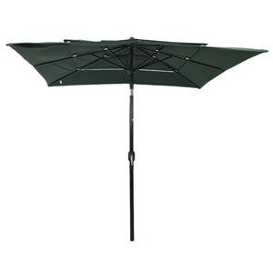 vidaXL 3-Tier Parasol with Aluminium Pole Green 2.5x2.5 m