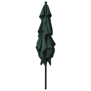 vidaXL 3-Tier Parasol with Aluminium Pole Green 2.5x2.5 m