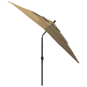 vidaXL 3-Tier Garden Parasol with Aluminium Pole Taupe 2.5x2.5 m