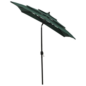 vidaXL 3-Tier Parasol with Aluminium Pole Green 2x2 m