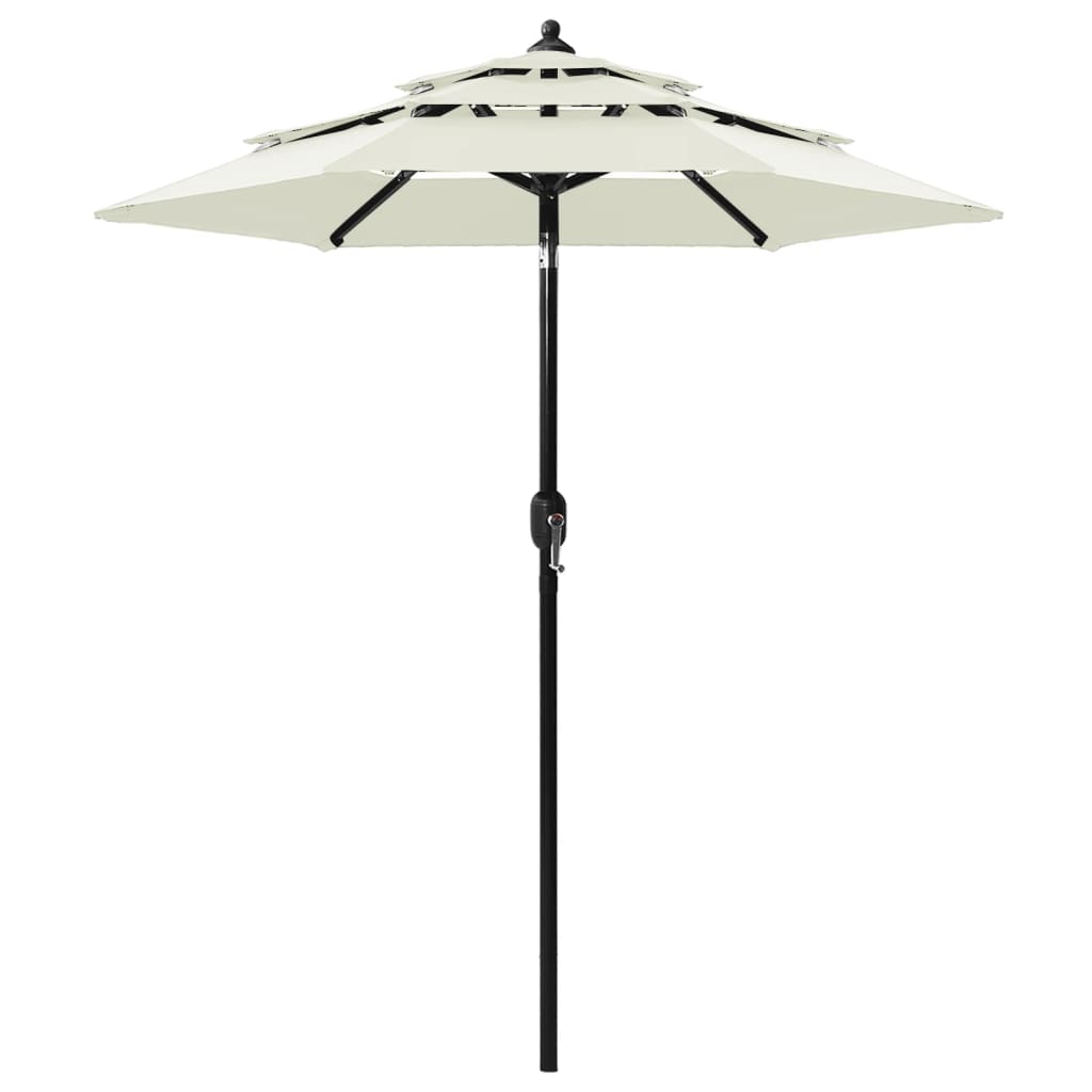 vidaXL 3-Tier Parasol with Aluminium Pole Sand 2 m