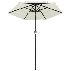 vidaXL 3-Tier Parasol with Aluminium Pole Sand 2 m