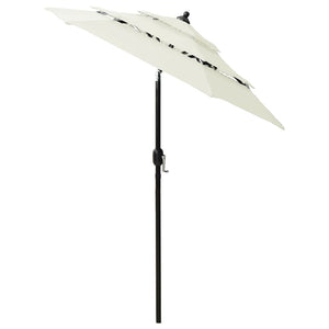 vidaXL 3-Tier Parasol with Aluminium Pole Sand 2 m