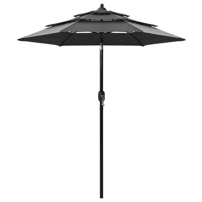 vidaXL 3-Tier Parasol with Aluminium Pole Anthracite 2 m