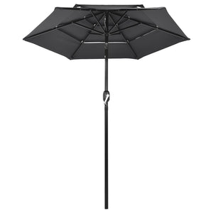 vidaXL 3-Tier Parasol with Aluminium Pole Anthracite 2 m