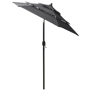 vidaXL 3-Tier Parasol with Aluminium Pole Anthracite 2 m