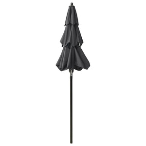 vidaXL 3-Tier Parasol with Aluminium Pole Anthracite 2 m