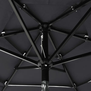 vidaXL 3-Tier Parasol with Aluminium Pole Anthracite 2 m