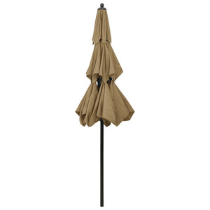 vidaXL 3-Tier Parasol with Aluminium Pole Taupe 2.5 m