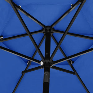 vidaXL 3-Tier Garden Parasol with Aluminium Pole Azure Blue 2.5 m