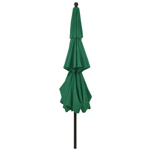 vidaXL 3-Tier Garden Parasol with Aluminium Pole Green 3.5 m