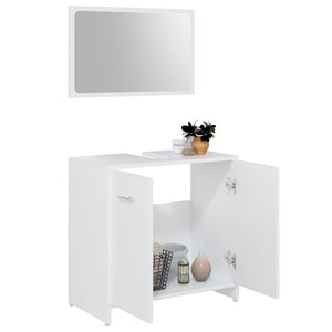 vidaXL 3 Piece Bathroom Furniture Set White Engineered Wood