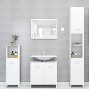 vidaXL 3 Piece Bathroom Furniture Set White Engineered Wood