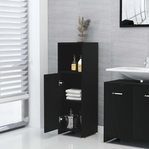 vidaXL 3 Piece Bathroom Furniture Set Black Engineered Wood