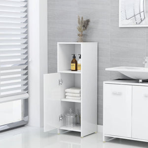 vidaXL 3 Piece Bathroom Furniture Set High Gloss White Engineered Wood