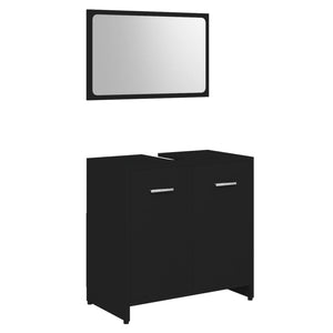 vidaXL 3 Piece Bathroom Furniture Set Black Engineered Wood