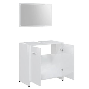 vidaXL 3 Piece Bathroom Furniture Set High Gloss White Engineered Wood