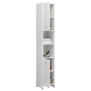 vidaXL 3 Piece Bathroom Furniture Set High Gloss White Engineered Wood