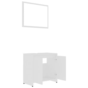 vidaXL 3 Piece Bathroom Furniture Set White Engineered Wood