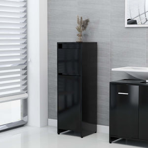 vidaXL 3 Piece Bathroom Furniture Set Black Engineered Wood