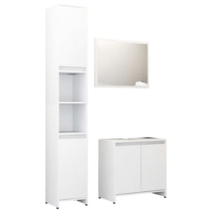 vidaXL 3 Piece Bathroom Furniture Set White Engineered Wood