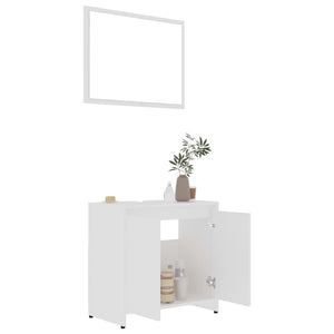 vidaXL 3 Piece Bathroom Furniture Set White Engineered Wood