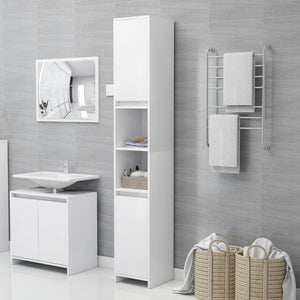 vidaXL 3 Piece Bathroom Furniture Set White Engineered Wood