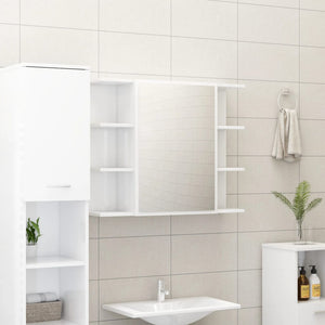 vidaXL 3 Piece Bathroom Furniture Set High Gloss White Engineered Wood