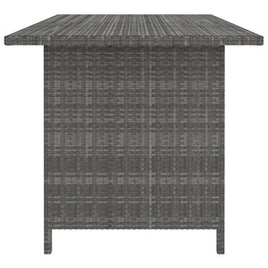 vidaXL Garden Dining Table Grey 110x70x65 cm Poly Rattan