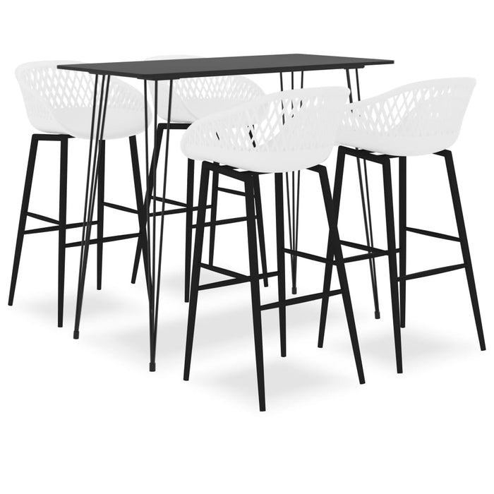 vidaXL 5 Piece Bar Set Black and White