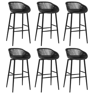 vidaXL 7 Piece Bar Set Black