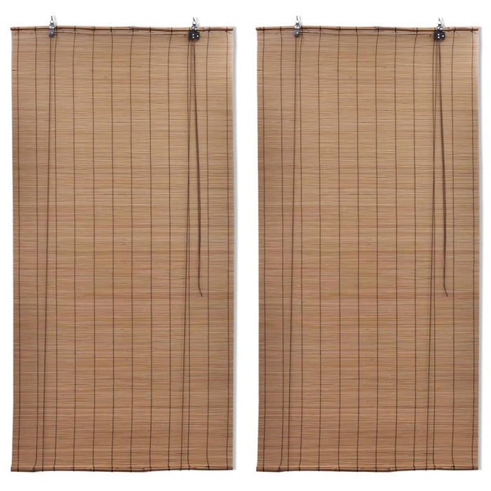 vidaXL Bamboo Roller Blinds 2 pcs Brown 120 x 220 cm