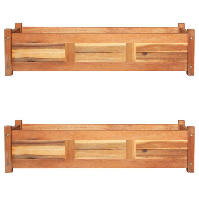 vidaXL Garden Raised Beds 2 pcs Acacia Wood 100x30x25 cm