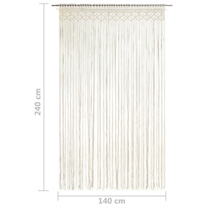 vidaXL Macrame Curtain 140x240 cm Cotton