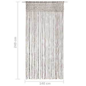 vidaXL Macrame Curtain Taupe 140x240 cm Cotton