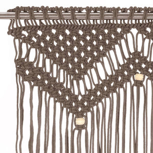 vidaXL Macrame Curtain Taupe 140x240 cm Cotton