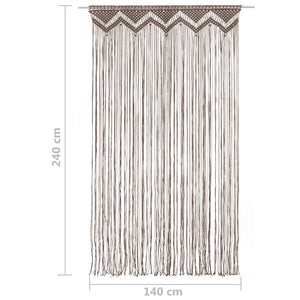 vidaXL Macrame Curtain Taupe 140x240 cm Cotton