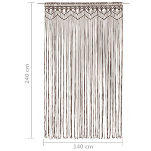 vidaXL Macrame Curtain Taupe 140x240 cm Cotton