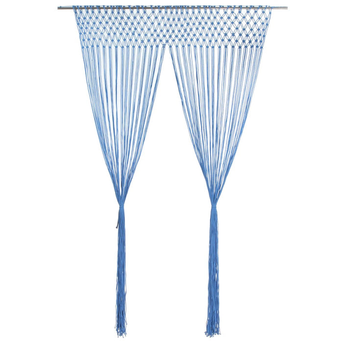 vidaXL Macrame Curtain Blue 140x240 cm Cotton