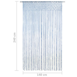 vidaXL Macrame Curtain Blue 140x240 cm Cotton