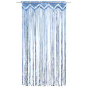 vidaXL Macrame Curtain Blue 140x240 cm Cotton