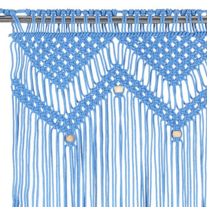 vidaXL Macrame Curtain Blue 140x240 cm Cotton