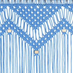 vidaXL Macrame Curtain Blue 140x240 cm Cotton