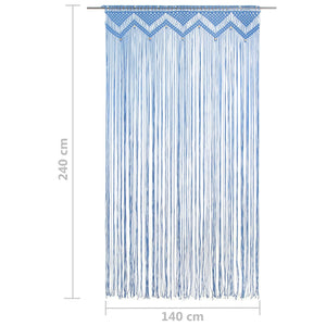 vidaXL Macrame Curtain Blue 140x240 cm Cotton