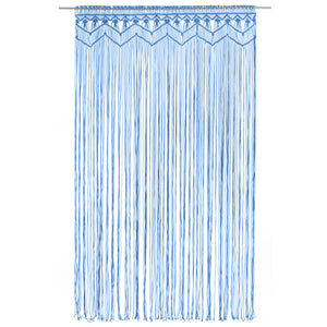 vidaXL Macrame Curtain Blue 140x240 cm Cotton