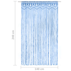 vidaXL Macrame Curtain Blue 140x240 cm Cotton