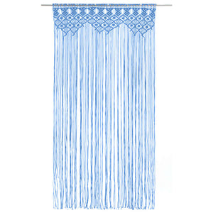 vidaXL Macrame Curtain Blue 140x240 cm Cotton